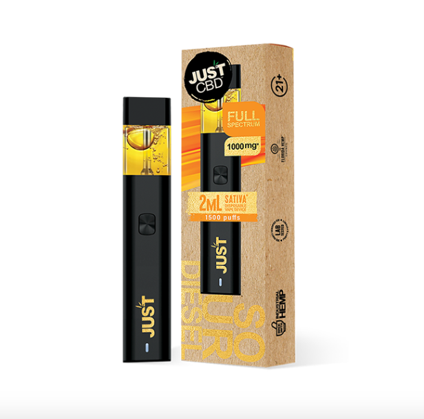 JUSTCBD Vape Desechable Sour Diesel Full Spectrum 1500 puffs 1000 mg