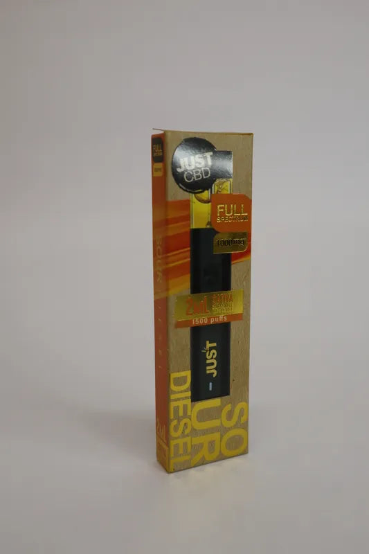JUSTCBD Vape Desechable Sour Diesel Full Spectrum 1500 puffs 1000 mg