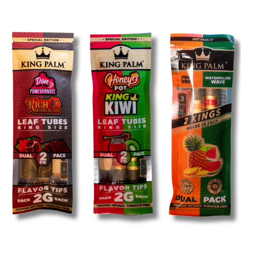 King Palm King Size Rolls Dual Pack x2 Honey Kiwi